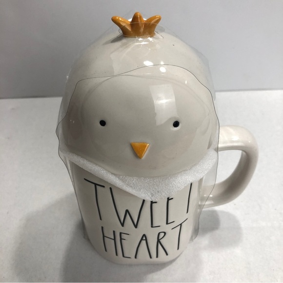 Rae Dunn Cup Tweet Heart Topper Lid White Ceramic Mug 11oz Magenta New 2021 - Picture 2 of 9